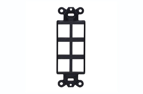 Hubbell ISF6BK 6 port keystone decorator faceplate black