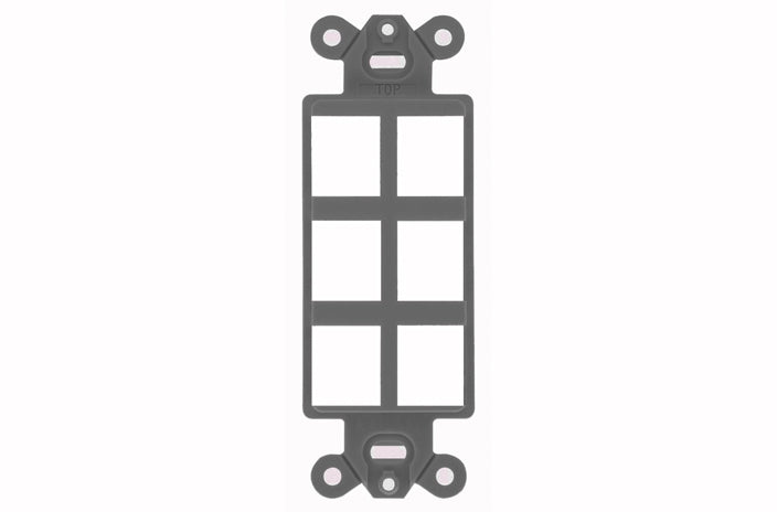 Hubbell ISF6GY 6 port keystone decorator faceplate grey