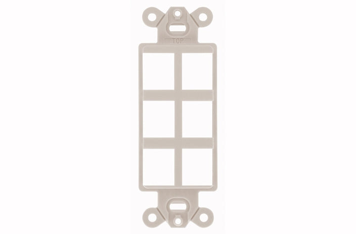 Hubbell ISF6AL 6 port keystone decorator faceplate almond