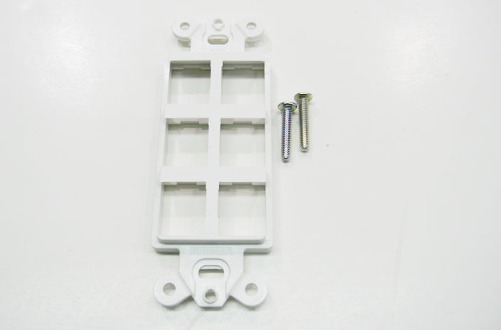 Hubbell ISF6W 6 port keystone decorator faceplate white