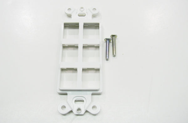 Hubbell ISF6W 6 port keystone decorator faceplate white