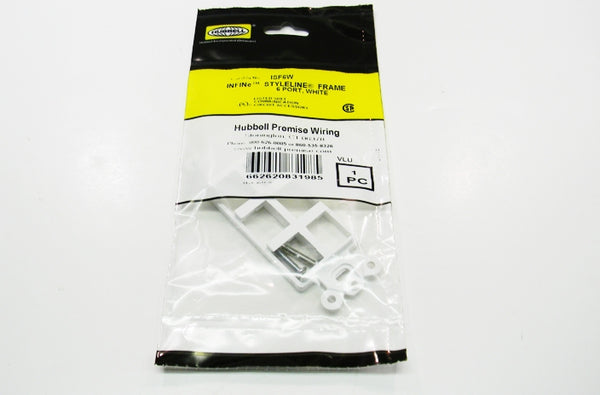 Hubbell ISF6W 6 port keystone decorator faceplate white