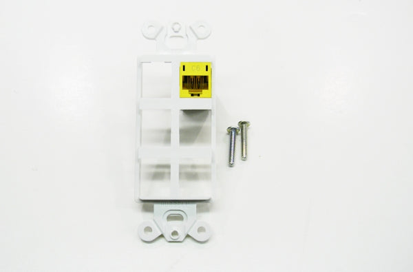 Hubbell ISF6W 6 port keystone decorator faceplate white
