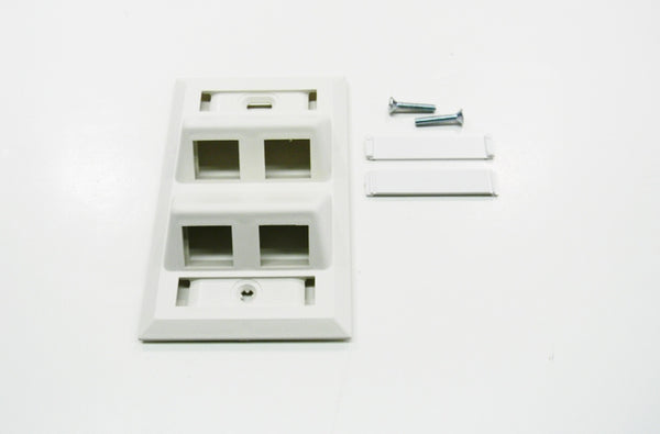 Hubbell AFP14 4 port keystone angled faceplate office white