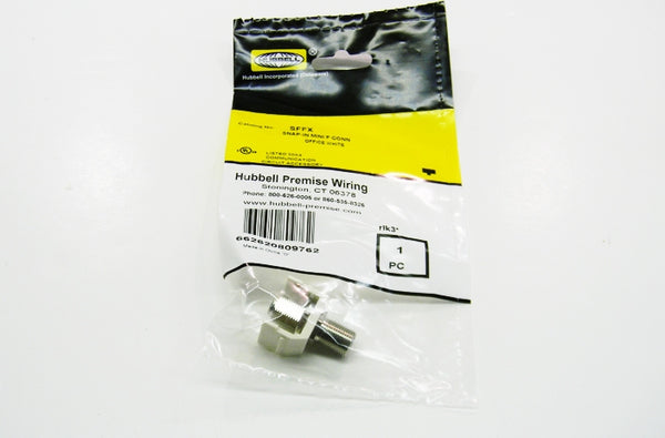 Hubbell SFFX F-type office white female to female coupler