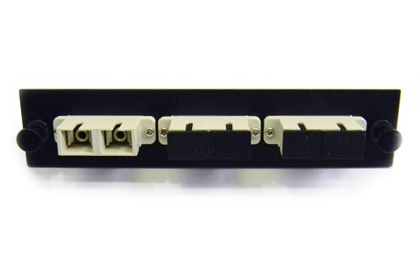 Hubbell FSPSCDM3BE fiber optic SC 6 port adapter panel
