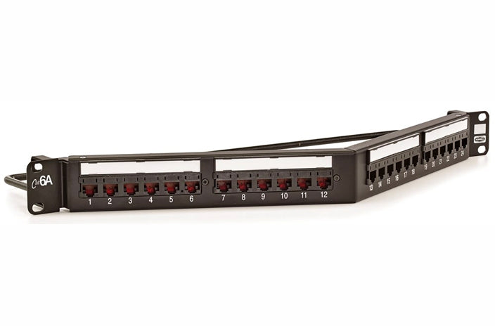Hubbell HP6A24A Cat6A 24-port angled patch panel