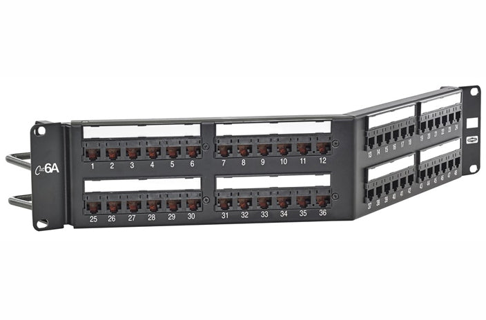 Hubbell HP6A48A Cat6A 48-port angled patch panel
