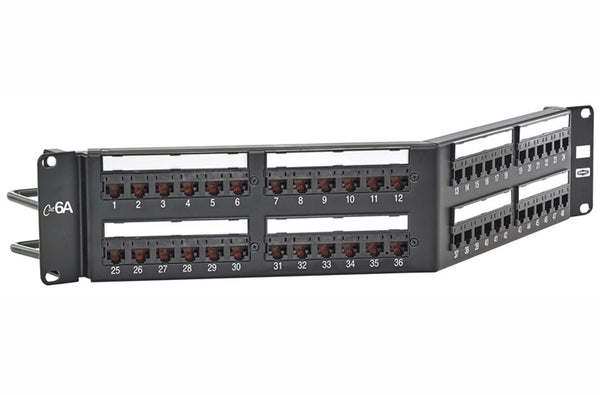 Hubbell HP6A48A Cat6A 48-port angled patch panel