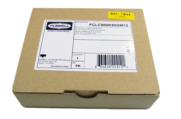 Hubbell Proclick Pre-Polished LC 50/125 OM3 fiber connector. 12/PK