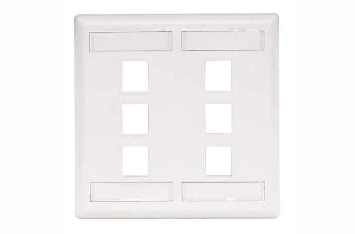 Hubbell IFP26W 6 port keystone wall mount faceplate white
