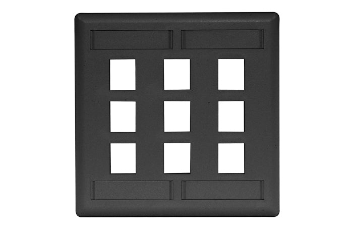 Hubbell IFP29BK 9 port keystone wall mount faceplate black