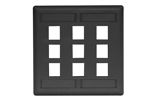Hubbell IFP29BK 9 port keystone wall mount faceplate black