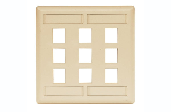 Hubbell IFP29EI 9 port keystone wall mount faceplate electric ivory