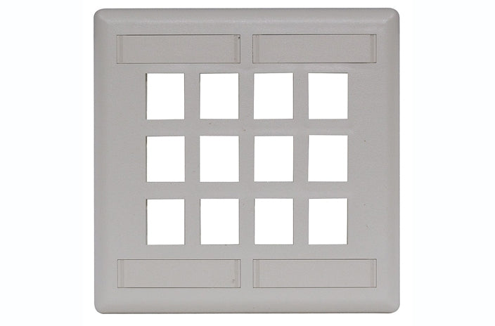 Hubbell IFP212OW 12 port keystone wall mount faceplate office white