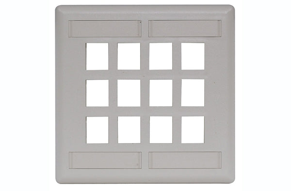Hubbell IFP212OW 12 port keystone wall mount faceplate office white