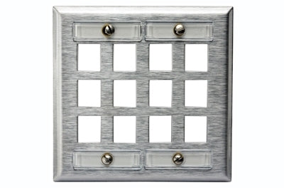 Hubbell SSFL212 12 port keystone wall mount faceplate stainless steel