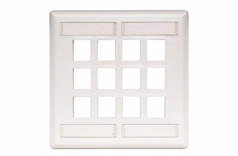 Hubbell IFP212W 12 port keystone wall mount faceplate white