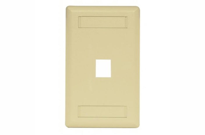 Hubbell IFP11EI 1 port keystone wall mount faceplate electric ivory
