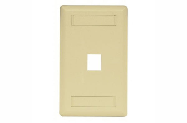 Hubbell IFP11EI 1 port keystone wall mount faceplate electric ivory