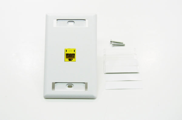 Hubbell IFP11W 1 port keystone wall mount faceplate white