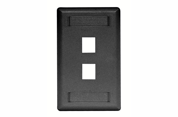 Hubbell IFP12BK 2 port keystone wall mount faceplate black