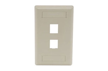 Hubbell IFP12EI 2 port keystone wall mount faceplate electric ivory