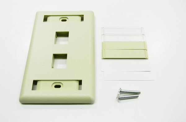 Hubbell IFP12EI 2 port keystone wall mount faceplate electric ivory