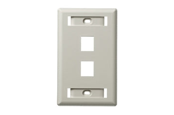 Hubbell IFP12OW 2 port keystone wall mount faceplate office white