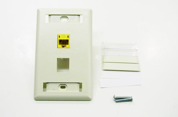 Hubbell IFP12OW 2 port keystone wall mount faceplate office white