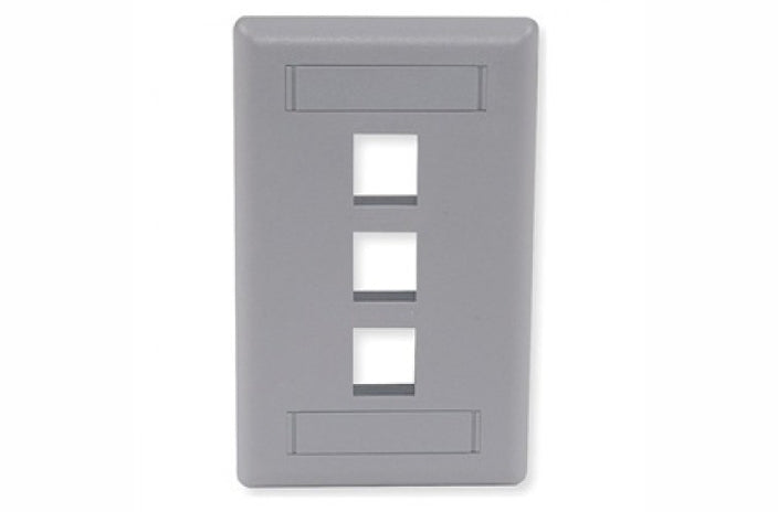 Hubbell IFP13GY 3 port keystone wall mount faceplate grey