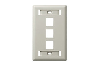 Hubbell IFP13OW 3 port keystone wall mount faceplate office white