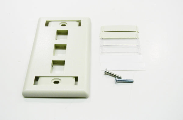Hubbell IFP13OW 3 port keystone wall mount faceplate office white