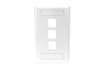 Hubbell IFP13W 3 port keystone wall mount faceplate white