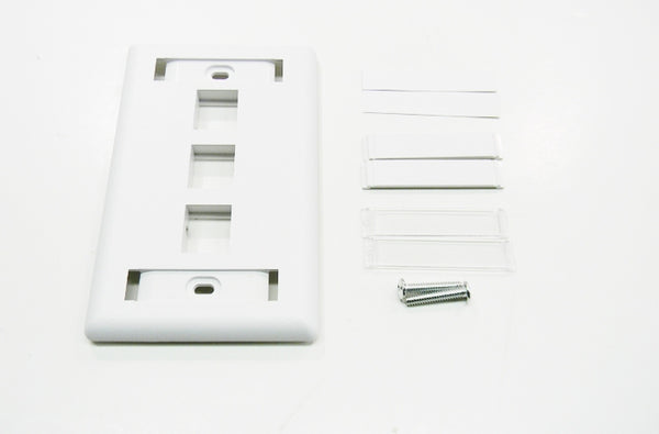 Hubbell IFP13W 3 port keystone wall mount faceplate white
