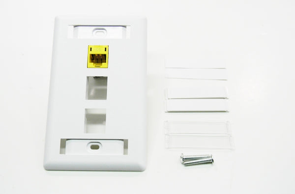 Hubbell IFP13W 3 port keystone wall mount faceplate white