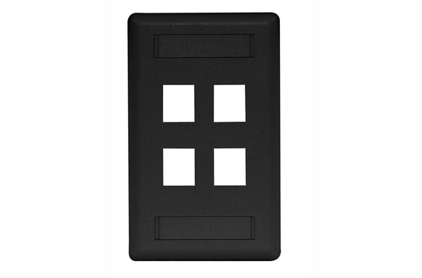 Hubbell IFP14BK 4 port keystone wall mount faceplate black