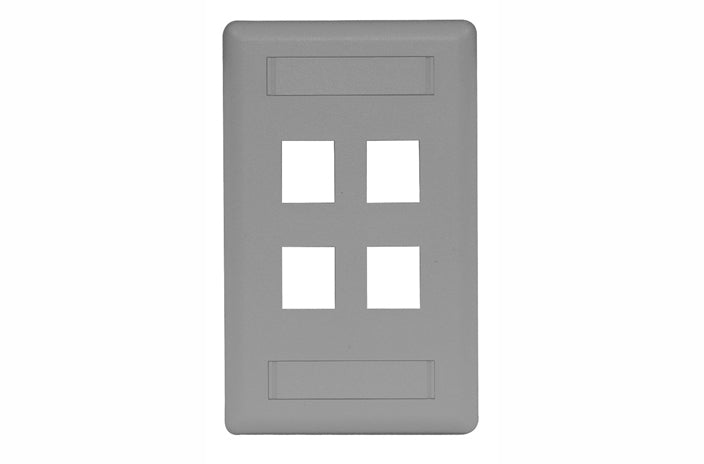 Hubbell IFP14GY 4 port keystone wall mount faceplate grey
