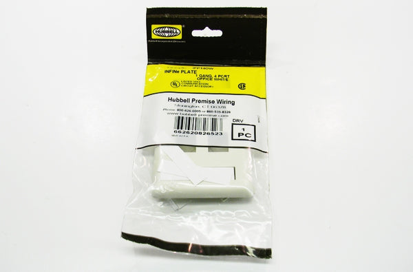 Hubbell IFP14OW 4 port keystone wall mount faceplate office white