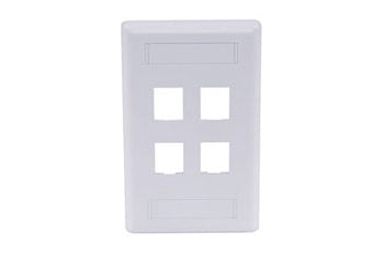 Hubbell IFP14W 4 port keystone wall mount faceplate white