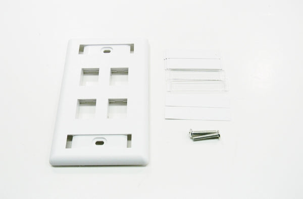 Hubbell IFP14W 4 port keystone wall mount faceplate white