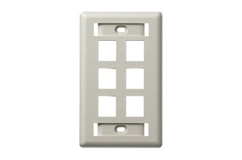 Hubbell IFP16OW 6 port keystone wall mount faceplate office white