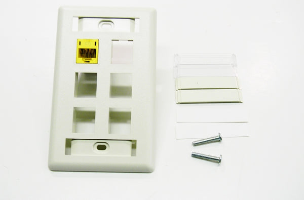 Hubbell IFP16OW 6 port keystone wall mount faceplate office white