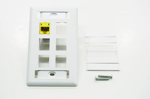 Hubbell IFP16W 6 port keystone wall mount faceplate white