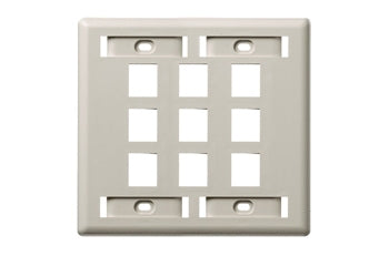 Hubbell IFP29OW 9 port keystone wall mount faceplate office white