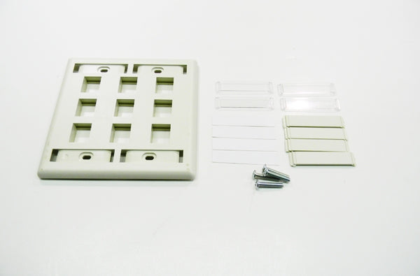 Hubbell IFP29OW 9 port keystone wall mount faceplate office white