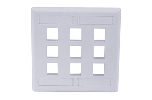 Hubbell IFP29W 9 port keystone wall mount faceplate white