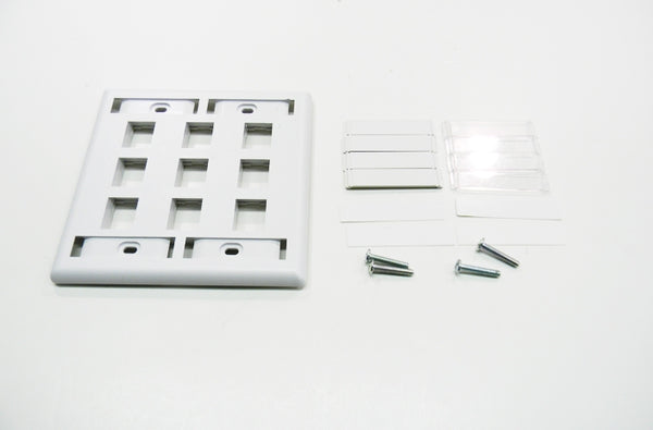 Hubbell IFP29W 9 port keystone wall mount faceplate white