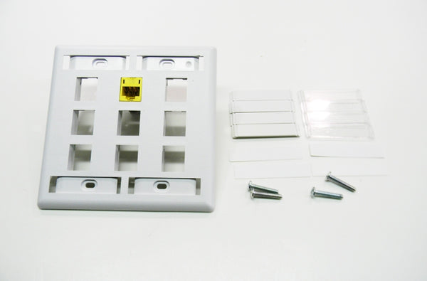 Hubbell IFP29W 9 port keystone wall mount faceplate white