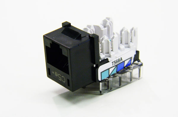 Hubbell HXJ5EBK RJ45 Ethernet Cat5e black keystone jack